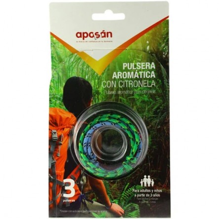 APOSAN PULSERAS AROMATICAS CITRONELA 3 UNIDADES APOSAN PULSERAS AROMATICAS CITRONELA 3 UNIDADES