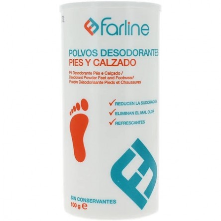 FARLINE DESODORANTE POLVO PIES Y CALZADO 100 G FARLINE DESODORANTE POLVO PIES Y CALZADO 100 G