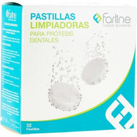 FARLINE PASTILLAS LIMPIADORAS LIMPIEZA PROTESIS 32 TABLETAS
