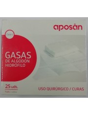 GASA ESTERIL ALGODON HIDROFILO COMPRESAS APOSAN SOBRE 5 U 25 UNIDADES