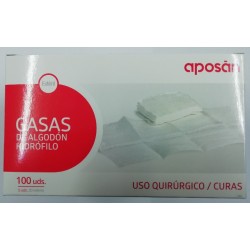 GASA ESTERIL ALGODON HIDROFILO COMPRESAS APOSAN SOBRE 5 U 100 UNIDADES