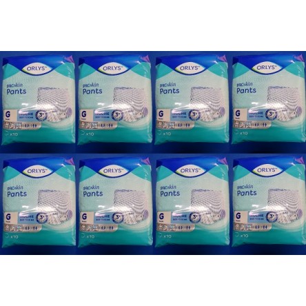 PAÑAL ADULTO ABSORBENTE INCONTINENCIA ORINA NOCHE ANATOMICO ORLYS PROSKIN PANTS T.GRANDE 80 UNIDADES