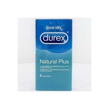 Durex preservativos natural plus 6 unidades