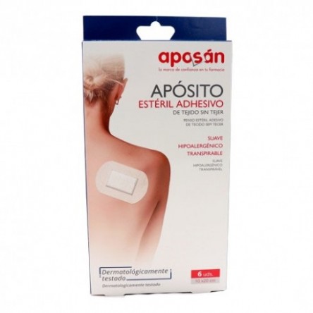 APOSAN APOSITO ADHESIVO ESTERIL TEJIDO SIN TEJER 10 X 20 CM 6 UNIDADES APOSAN APOSITO ADHESIVO ESTERIL TEJIDO SIN TEJER 10 X 20 CM 6 UNIDADES