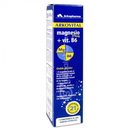 Arkovital magnesio + vit B6 efervescente 375 mg 21 comprimidos arkopharma