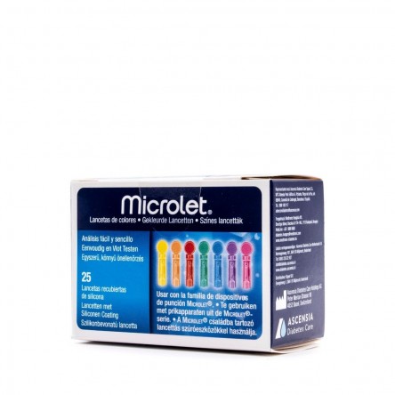 LANCETAS MICROLET DE COLORES 25 UNIDADES