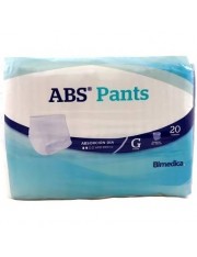 PAÑAL ADULTO ABSORBENTE INCONTINENCIA ORINA DIA ANATOMICO ABS PANTS TALLA GRANDE 20 UNIDADES