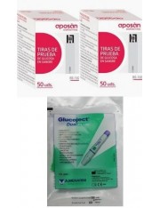 APOSAN 100 TIRAS + REGALO 1 PINCHADOR GLUCOJET PLUS+ 10 LANCETAS