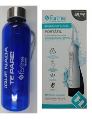 FARLINE IRRIGADOR BUCAL PORTATIL CON CARGADOR + REGALO BOTELLA DE AGUA PARA GIMNASIO O DEPORTISTAS