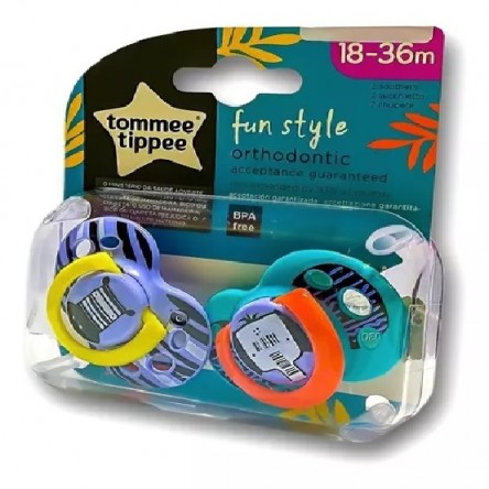 TOMMEE TIPPEE 2 CHUPETES FUN STYLE CHICO 18-36 MESES TOMMEE TIPPEE 2 CHUPETES FUN STYLE CHICO 18-36 MESES