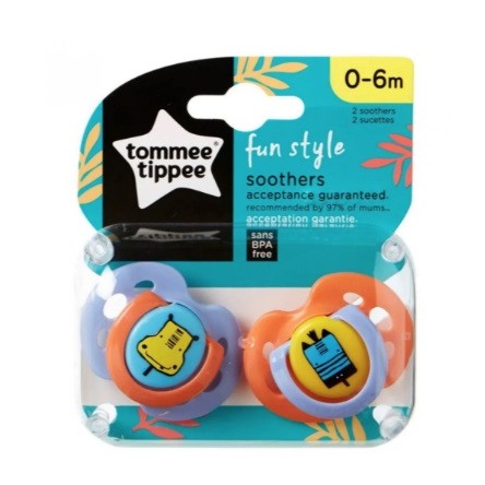 TOMMEE TIPPEE 2 CHUPETES FUN STYLE 0-6 MESES TOMMEE TIPPEE 2 CHUPETES FUN STYLE 0-6 MESES