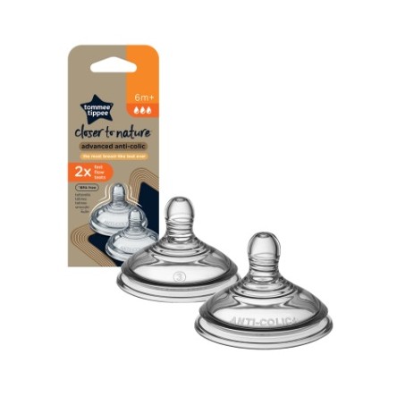 tommee tippee 2 tetinas anti colic flujo rápido +6 m tommee tippee 2 tetinas anti colic flujo rápido +6 m
