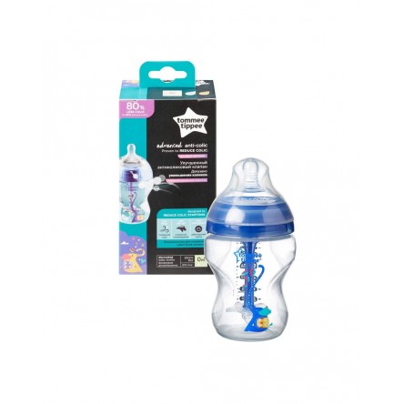 TOMMEE TIPPEE BIBERON ANTI COLIC FLUJO LENTO AZUL 260 ML TOMMEE TIPPEE BIBERON ANTI COLIC FLUJO LENTO AZUL 260 ML
