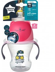 TOMMEE TIPPEE TAZA ROSA DE APRENDIZAJE 230 ML BOQUILLA DE SILICONA SUAVE