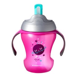 TOMMEE TIPPEE VASO EASY DRINK CON CAÑA ROSA 230 ML + 6 M