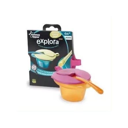 TOMMEE TIPPEE EXPLORA BOL CON TAPA Y CUCHARA + 4 M