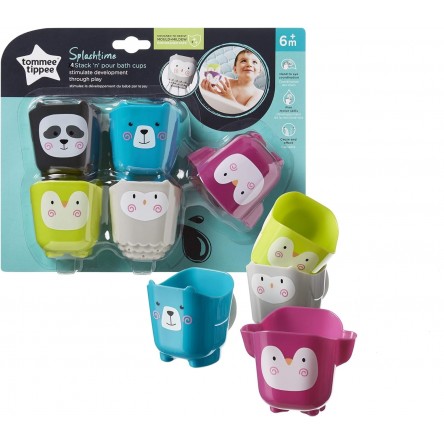 TOMMEE TIPPEE JUGUETES DE BAÑO CUENCOS APILABLES 4 UNIDADES TOMMEE TIPPEE JUGUETES DE BAÑO CUENCOS APILABLES 4 UNIDADES