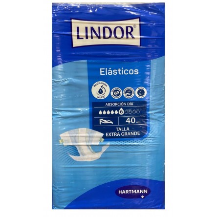 PAÑAL ADULTO INCONTINENCIA ORINA LINDOR ELASTICOS DIA XL 40 UNIDADES PAÑAL ADULTO INCONTINENCIA ORINA LINDOR ELASTICOS DIA XL 40 UNIDADES