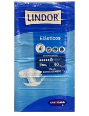 PAÑAL ADULTO INCONTINENCIA ORINA LINDOR ELASTICOS DIA XL 40 UNIDADES