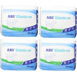 PAÑAL ADULTO ABSORBENTE INCONTINENCIA ORINA ABS elasticos supernoche talla mediana de 80 unidades