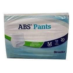PAÑAL ADULTO ABSORBENTE INCONTINENCIA ORINA SUPERNOHE ANATATOMICO ABS PANTS TALLA MEDIA 20 UNIDADES