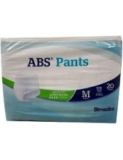 PAÑAL ADULTO ABSORBENTE INCONTINENCIA ORINA SUPERNOHE ANATATOMICO ABS PANTS TALLA MEDIA 20 UNIDADES