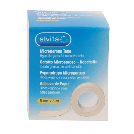 Alvita esparadrapo hipoalergico microporoso 5 cm x 5 m Alvita esparadrapo hipoalergico microporoso 5 cm x 5 m