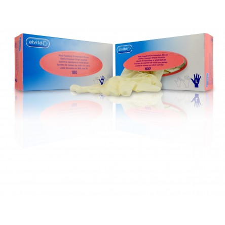 Alvita guantes de vinilo con polvo t- m 100 guantes Alvita guantes de vinilo con polvo t- m 100 guantes