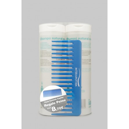 Interapothek pack 2 champu + peine azul Interapothek pack 2 champu + peine azul