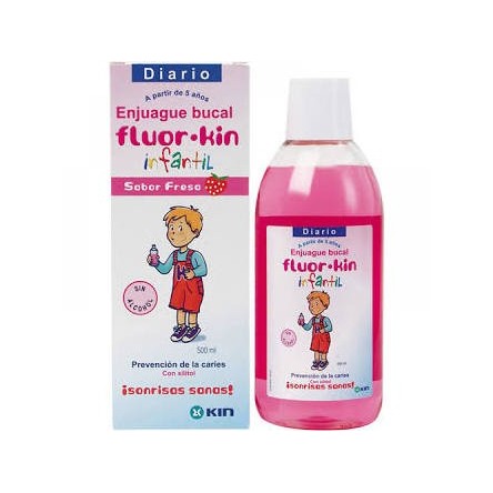 Kin fluor infantil enjuague bucal fresa 500 ml Kin fluor infantil enjuague bucal fresa 500 ml