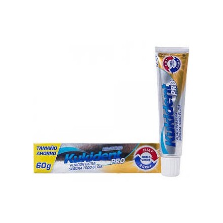 Kukident pro doble accion crema adhesiva para dentaduras 60 g ahorro