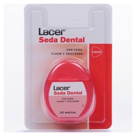 Lacer seda dental con cera fluor y triclosan 50 metros