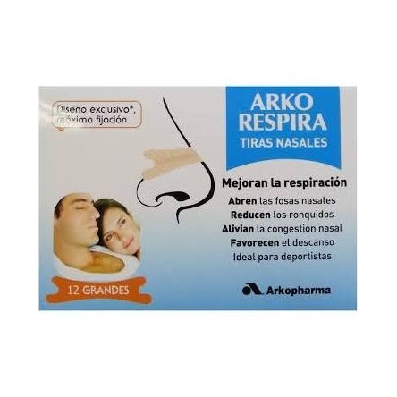 Arkorespira tiras nasales 12 tiras grande arkopharma Arkorespira tiras nasales 12 tiras grande arkopharma