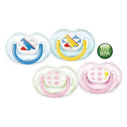 Avent chupete silicona decorado 0- 6 meses 2 chupetes Avent chupete silicona decorado 0- 6 meses 2 chupetes