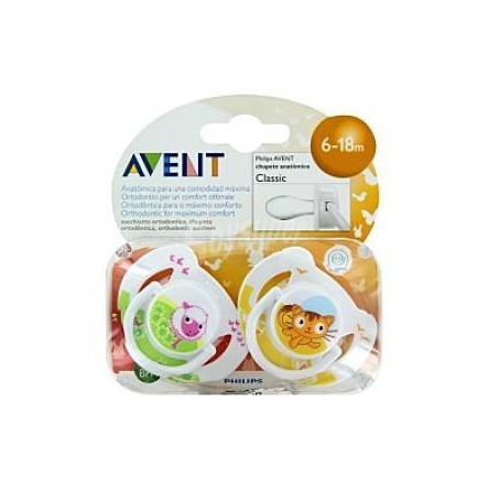 Avent chupete silicona truman 6-18 meses 2 chupetes Avent chupete silicona truman 6-18 meses 2 chupetes