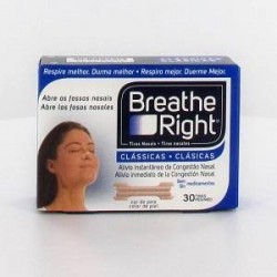 Tiras nasales breathe right s-m 30 unidades