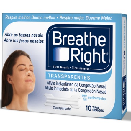 Tiras nasales breathe right transparente talla grande 10 unidades Tiras nasales breathe right transparente talla grande 10 unidades