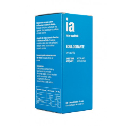 INTERAPOTHEK EDULCORANTE 500 COMPRIMIDOS INTERAPOTHEK EDULCORANTE 500 COMPRIMIDOS