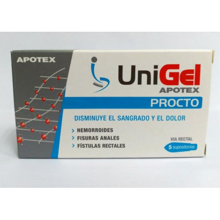 UNIGEL PROCTO SUPOSITORIOS 5 SUPOSITORIOS