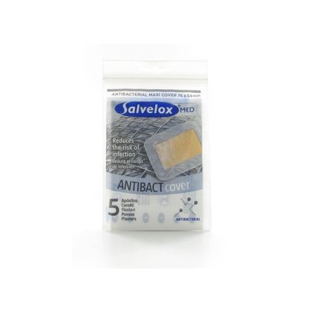 SALVELOX MED ANTIBACTERIANO COVER APOSITO ADHESIVO 5 APOSITOS 76 MM X 54 MM