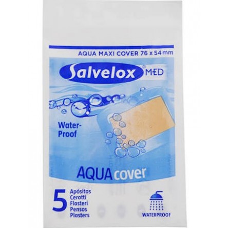 SALVELOX MED AQUA COVER APOSITO ADHESIVO 5 APOSITOS 76 MM X 54 MM