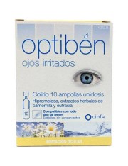 OPTIBEN OJOS IRRITADOS UNIDOSIS ESTERIL SEQUEDAD 10 AMPOLLAS