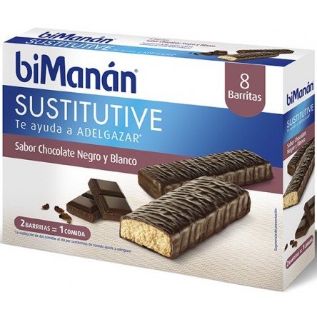 Bimanan barritas chocolate negro y blanco 40 g 8 barritas Bimanan barritas chocolate negro y blanco 40 g 8 barritas