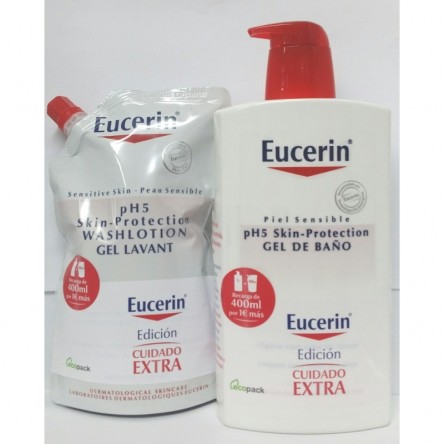 Eucerin piel sensible ph-5 gel de baño 1 litro + 400 Gratis Eucerin piel sensible ph-5 gel de baño 1 litro + 400 Gratis