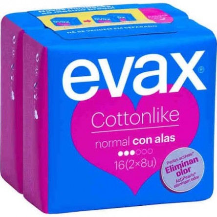 Evax compresa cottonlike normal con alas 16 unidades Evax compresa cottonlike normal con alas 16 unidades