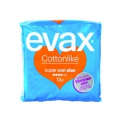 Evax Cottonlike Super Alas 12 compresas