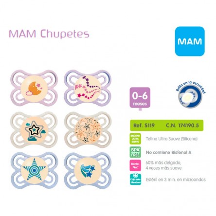 MAM Chupete Mam Perfect Night 0-6 Meses Silicona - PRIVAFARMA