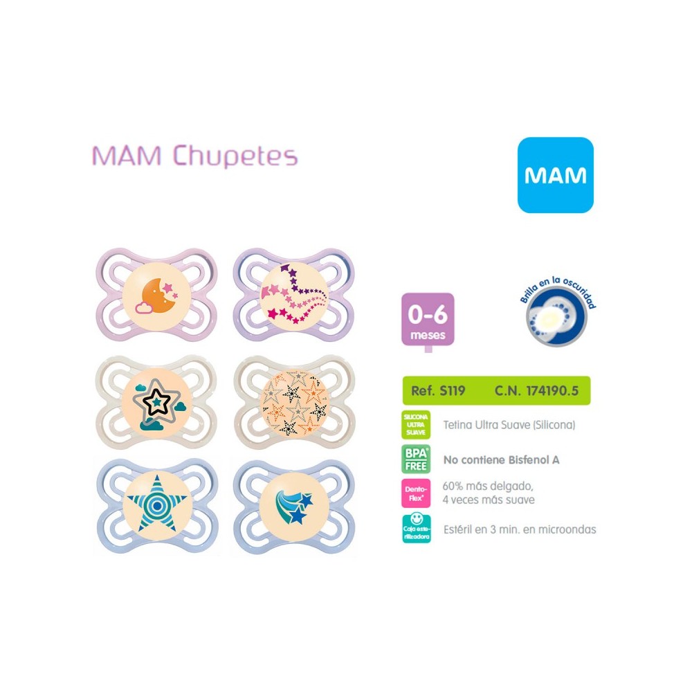 MAM Chupete Perfect Night Silicona + 16 meses Unisex 【ENTREGA 24H*】