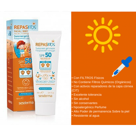 SESDERMA REPASKIDS FOTOPROTECTOR SPF 50 CREMA GEL 100 ML SESDERMA REPASKIDS FOTOPROTECTOR SPF 50 CREMA GEL 100 ML