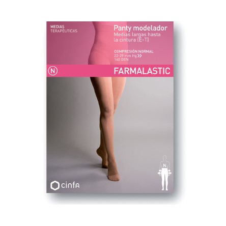 Panty modelador compresion normal farmalastic negro t- m(tobillo 24-25 cm,pantorrilla37-39 cm) cinfa